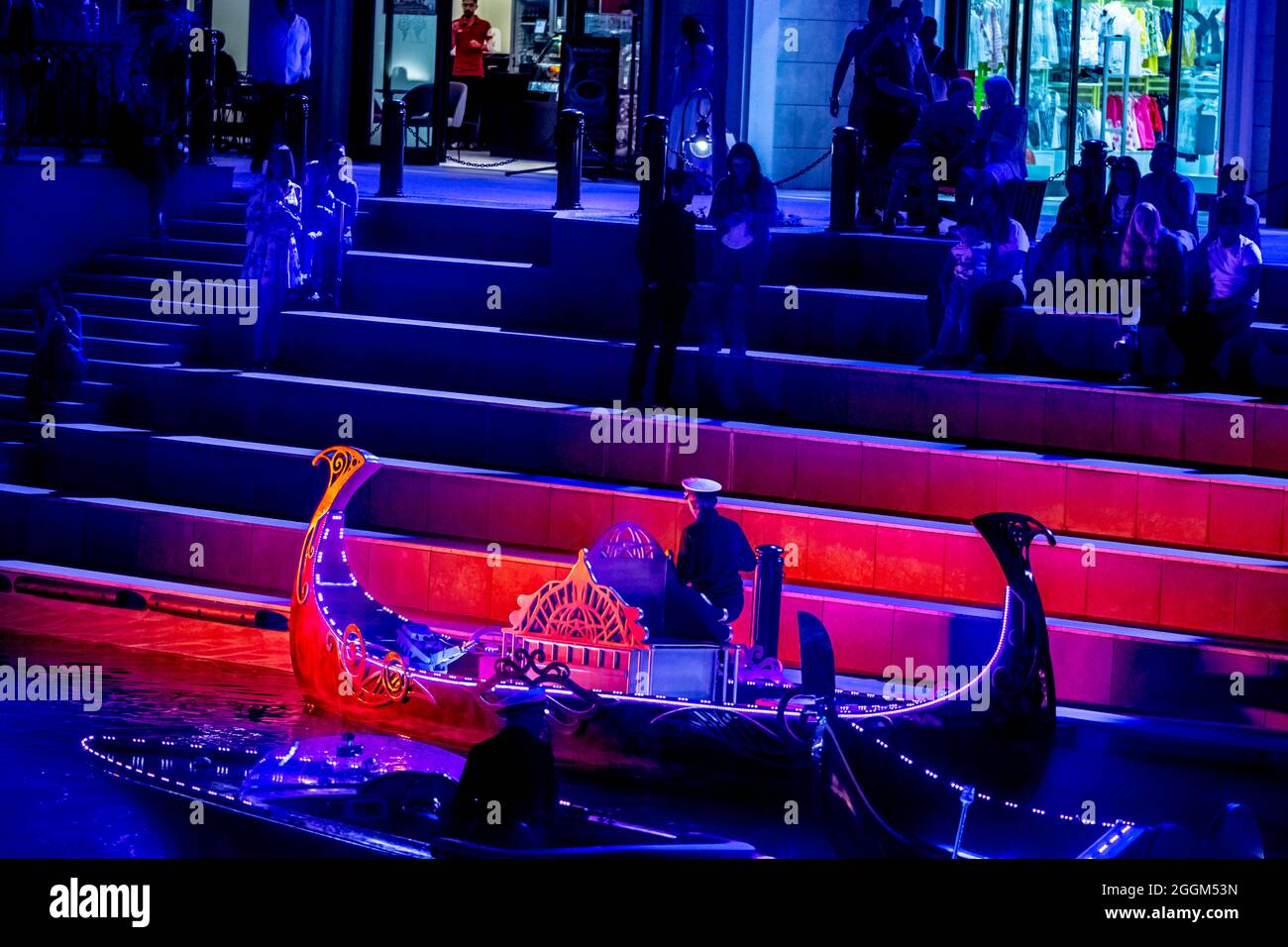 Boat parade at night in Land on Legends Stock Photo Alamy