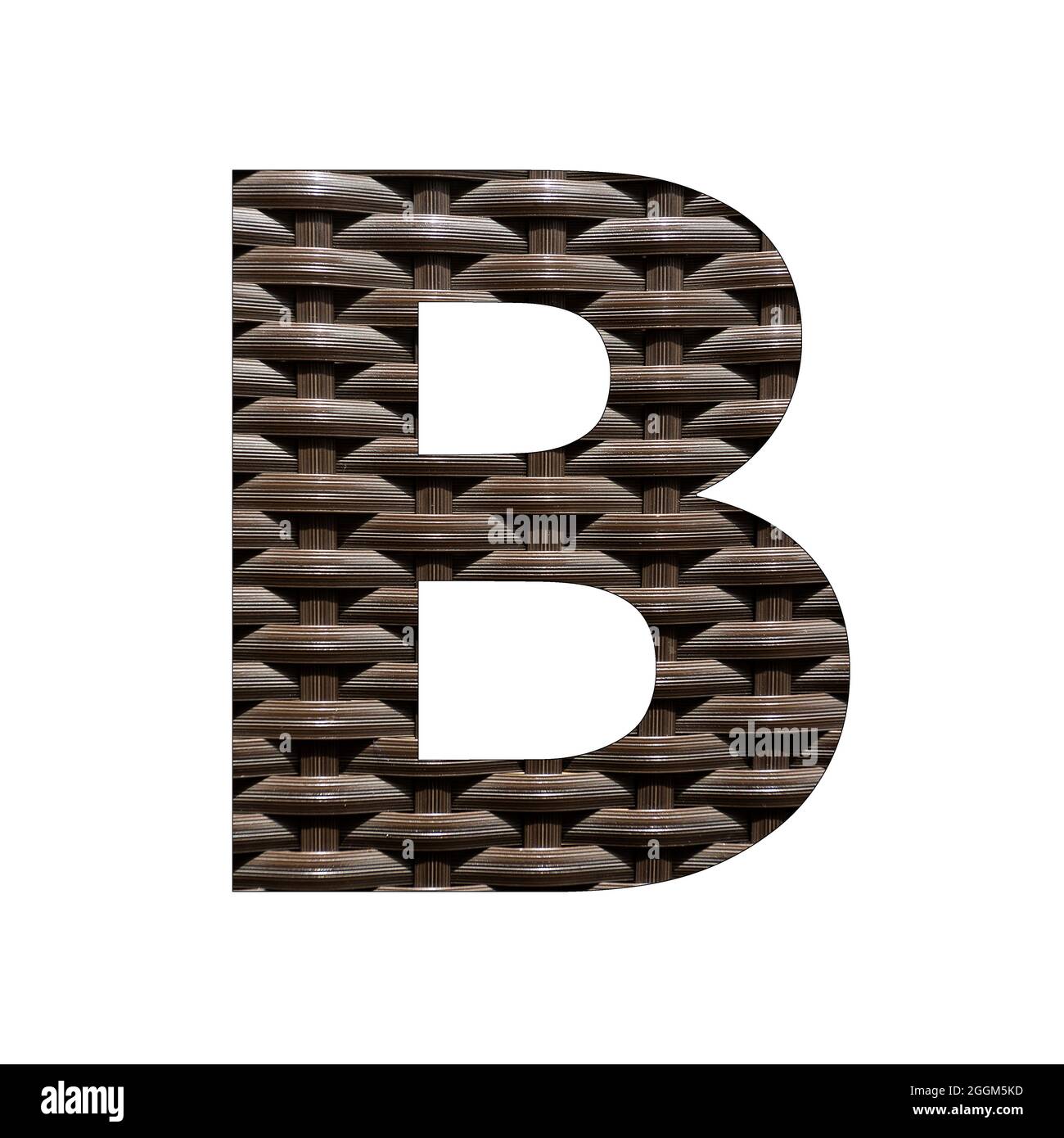 Alphabet letter B - Synthetic rattan background Stock Photo