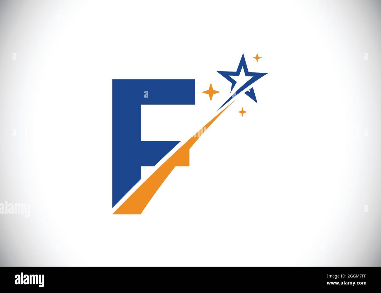 Initial F monogram letter alphabet with swoosh and star logo icon ...