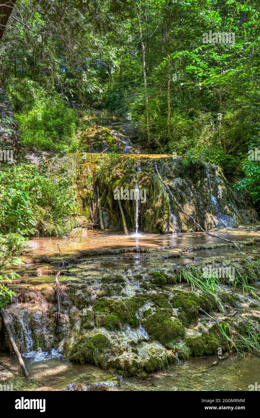Cascades or small waterfalls on Cedar Creek at Natural Bridge State