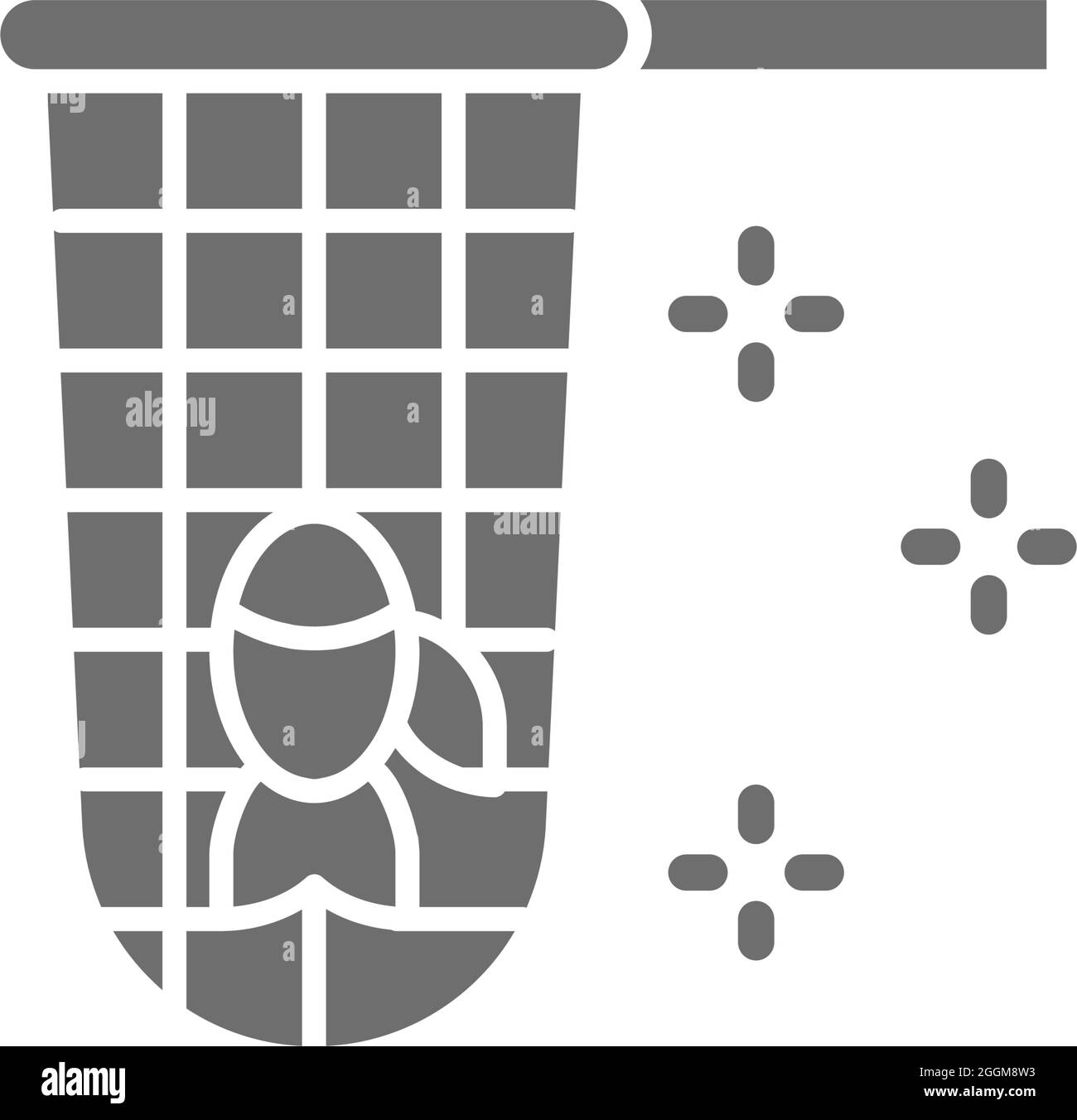 Vector fishing net grey icon. Symbol and sign illustration design ...