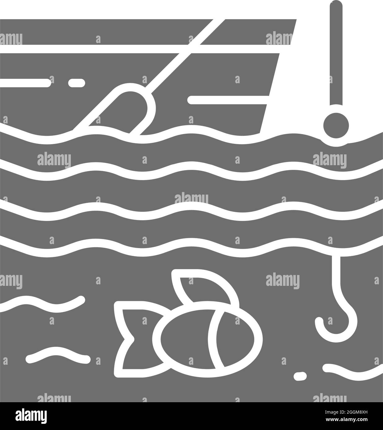 Vector fishing on boat grey icon. Symbol and sign illustration design ...