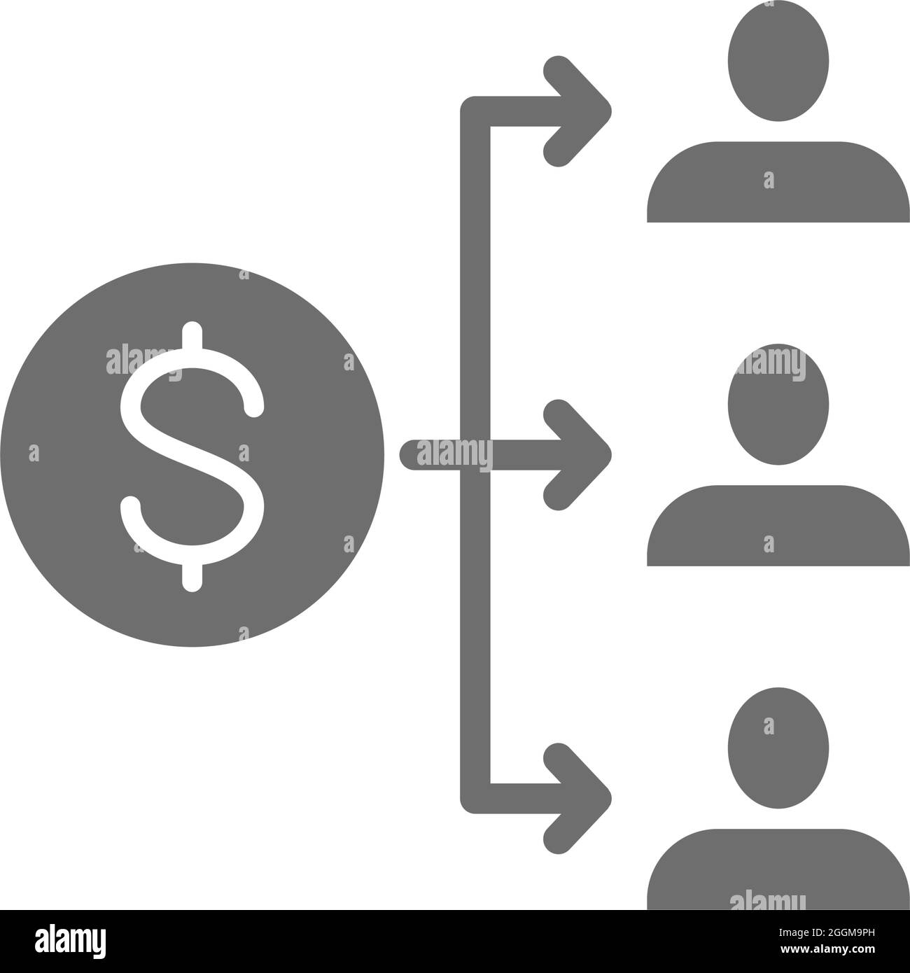 distribution, dividend payment, salary, money coin with people