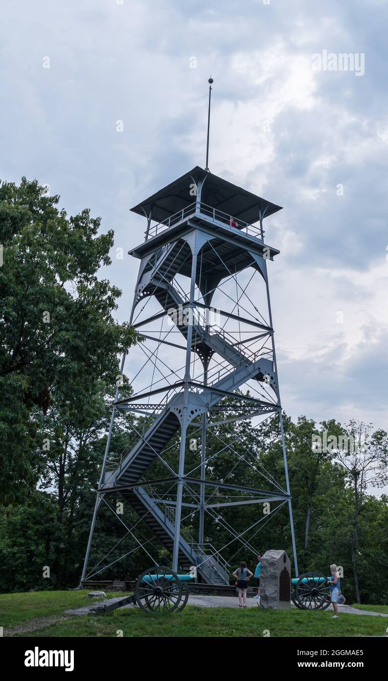 The observation tower on Culp's Hill on the Gettysburg National