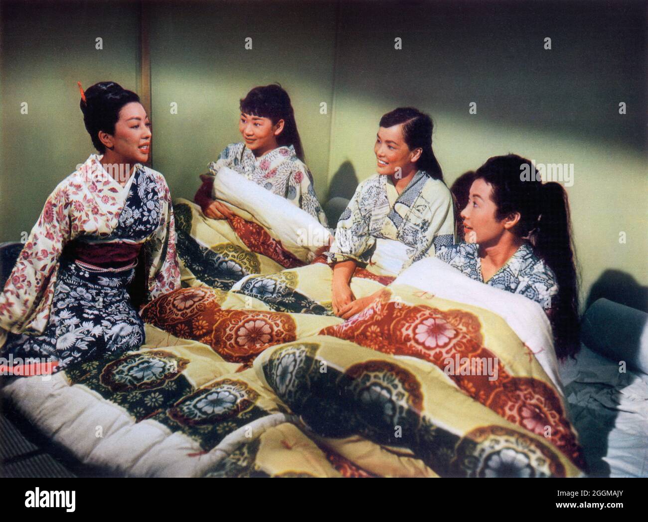 Tsuruko Kobayashi, Michi Kobi, Miiko Taka, Miyoshi Umeki, on-set of the Film, 'Cry For Happy', Columbia Pictures, 1961 Stock Photo