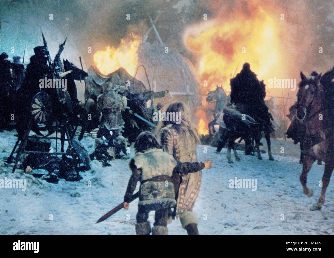 Battle Scene, on-set of the Film, 'Conan The Barbarian', Universal Pictures, 20th Century-Fox, 1982 Stock Photo