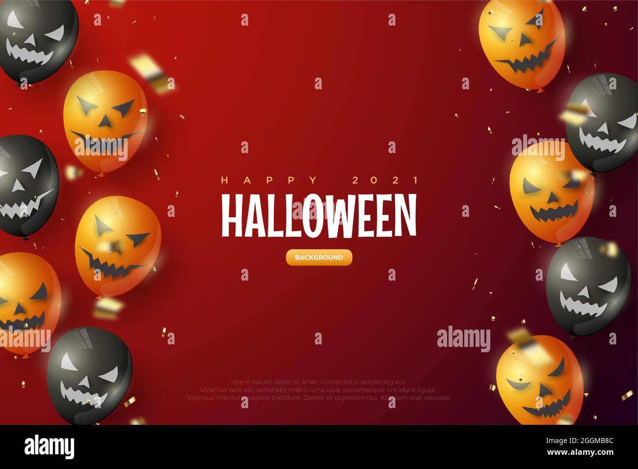 Halloween Balloon Red Background Illustration Stock Vector Image & Art ...