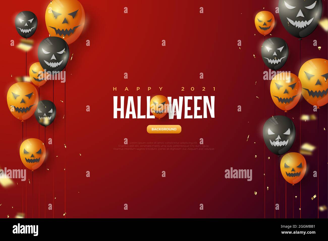 Halloween Balloon Red Background Illustration Stock Vector Image & Art ...