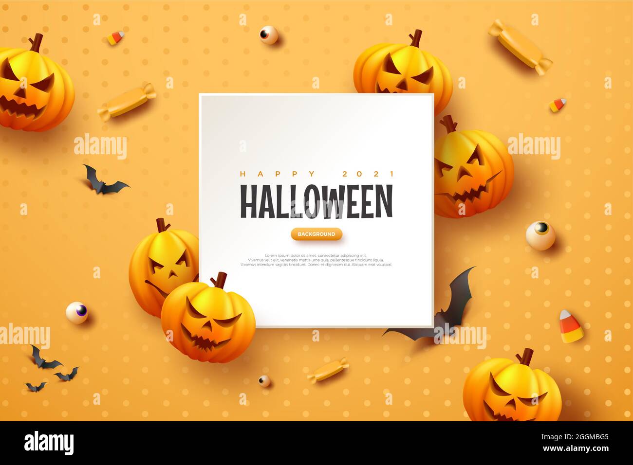 Halloween Pumpkin Orange Background Illustration Stock Vector Image ...