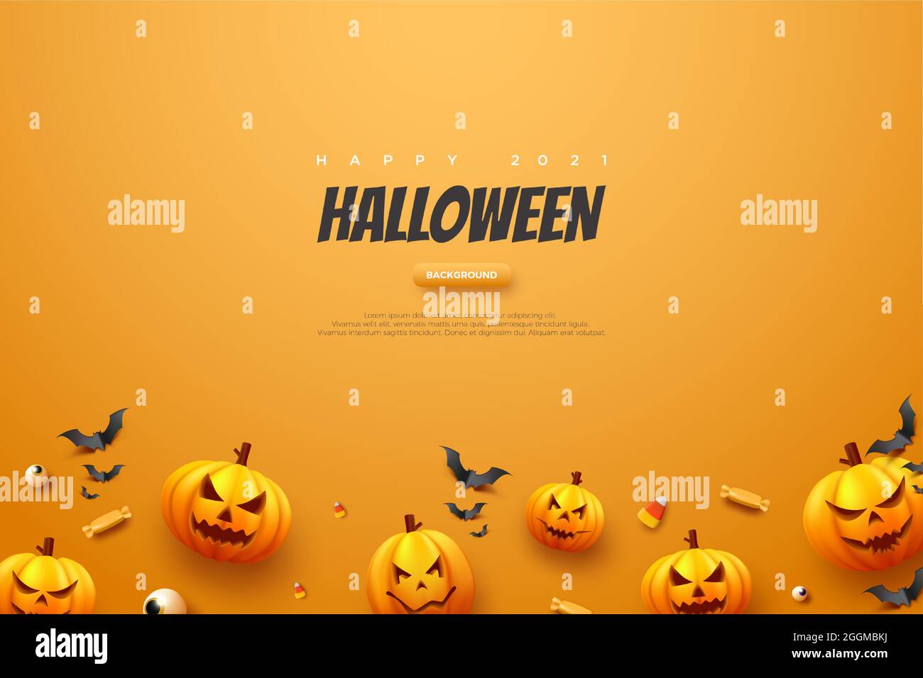 Halloween Pumpkin Orange Background Illustration Stock Vector Image ...