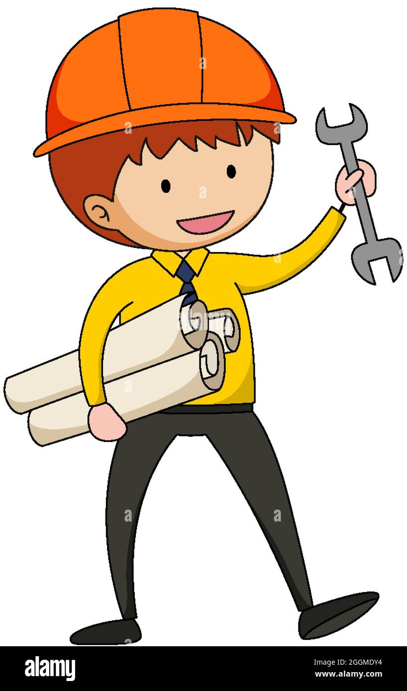 Little engineer doodle cartoon character isolated illustration Stock Vector Image & Art - Alamy Little engineer doodle cartoon character isolated illustration Stock Vector Image & Art - Alamy