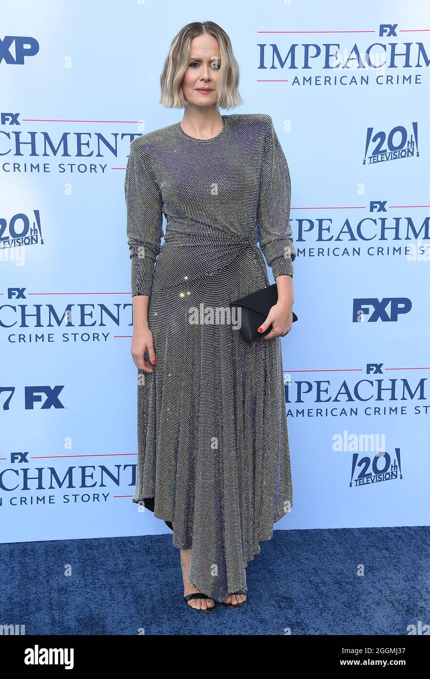 September 1, 2021, West Hollywood, California, USA: Sarah Paulson arrives for the premiere of FXs Ã”Impeachment: American Crime StoryÃ at the Pacific Design Center. (Credit Image: © Lisa O'Connor/ZUMA Press Wire) Stock Photo