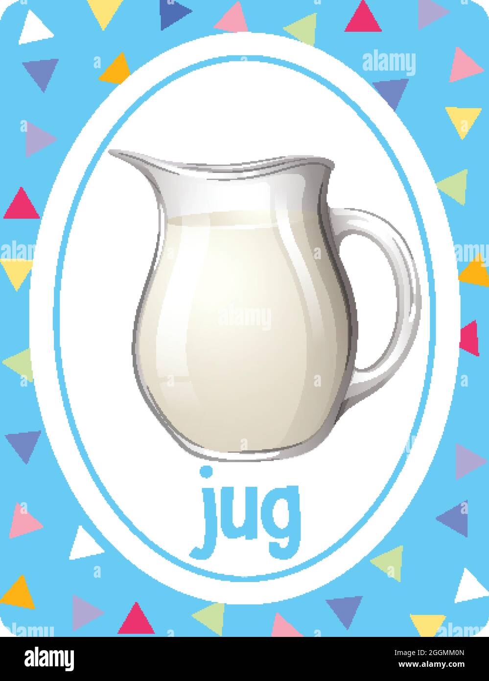 Vocabulary flashcard with word Jug illustration Stock Vector Image
