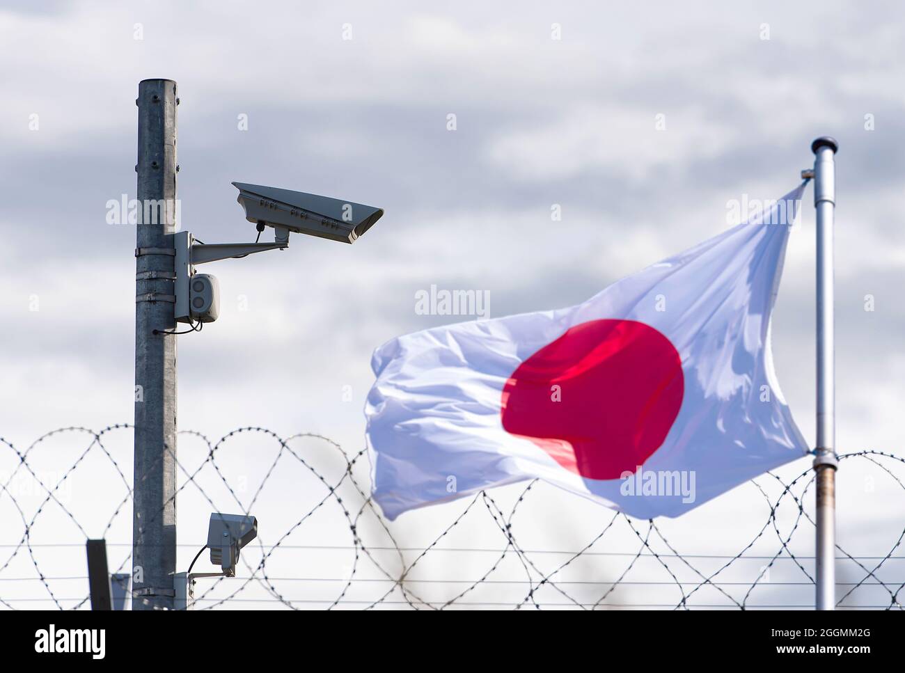 Japan, Japanese border, embassy, surveillance camera, barbed wire and