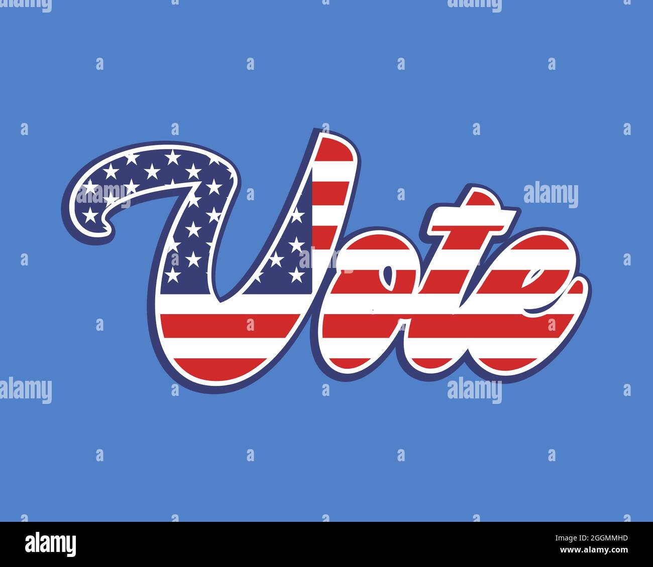 Vote election sign, midterm presidential voting banner with blue background, democrat candidate, politics, political, United States of America, Americ Stock Photo