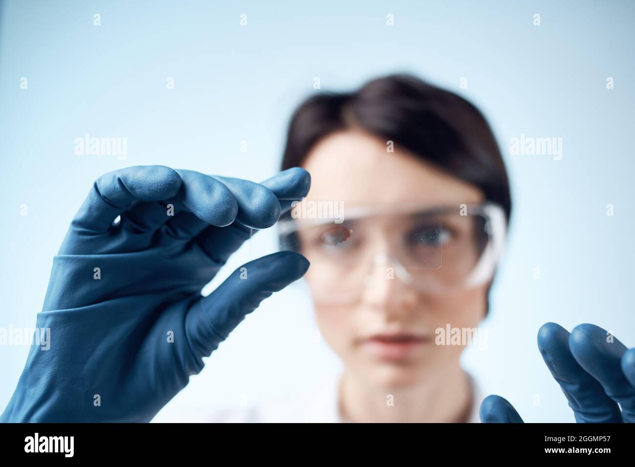 woman laboratory assistant analysis diagnostics technology research