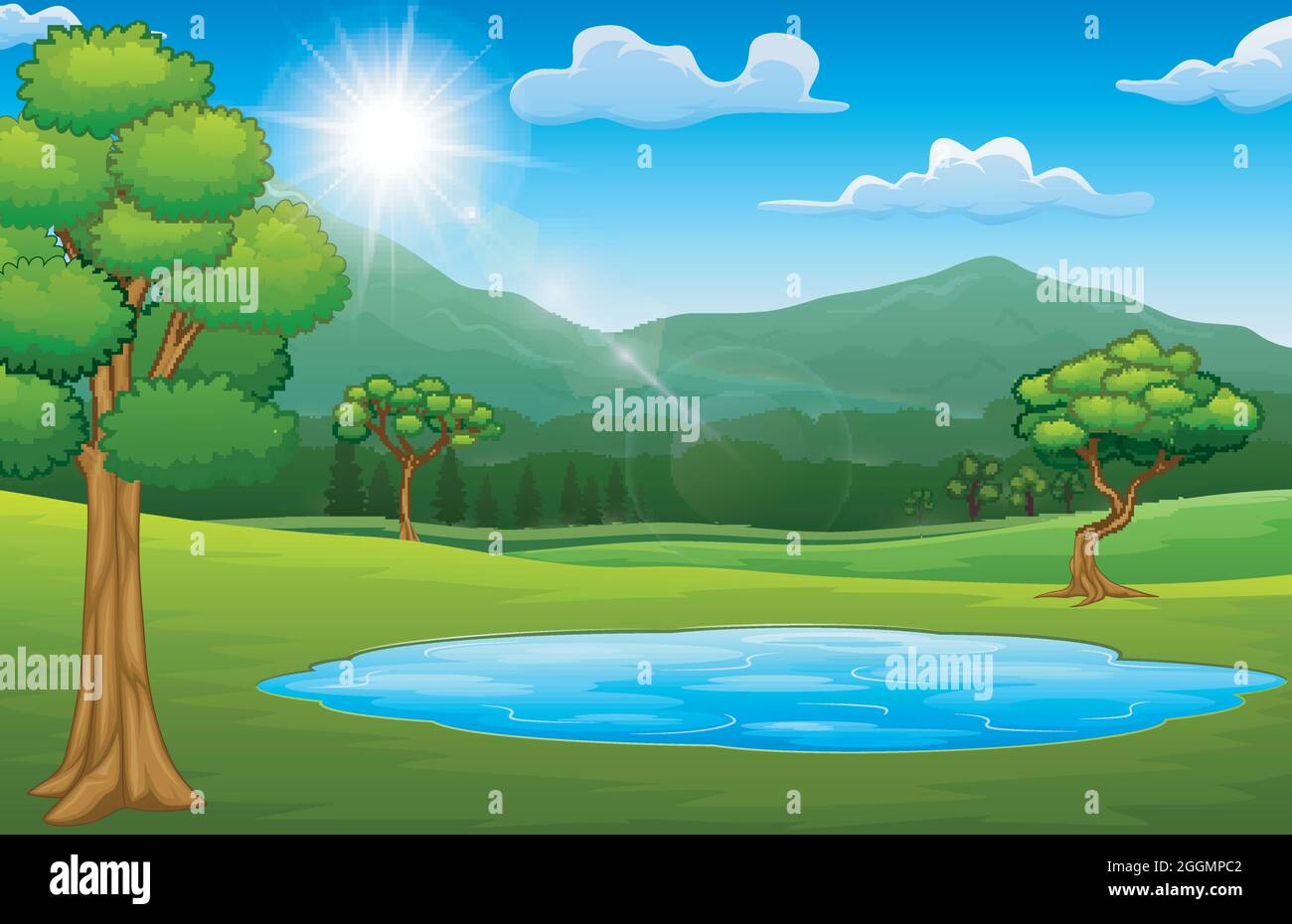 Landscape views of mountains in the forest Stock Vector Image & Art - Alamy
