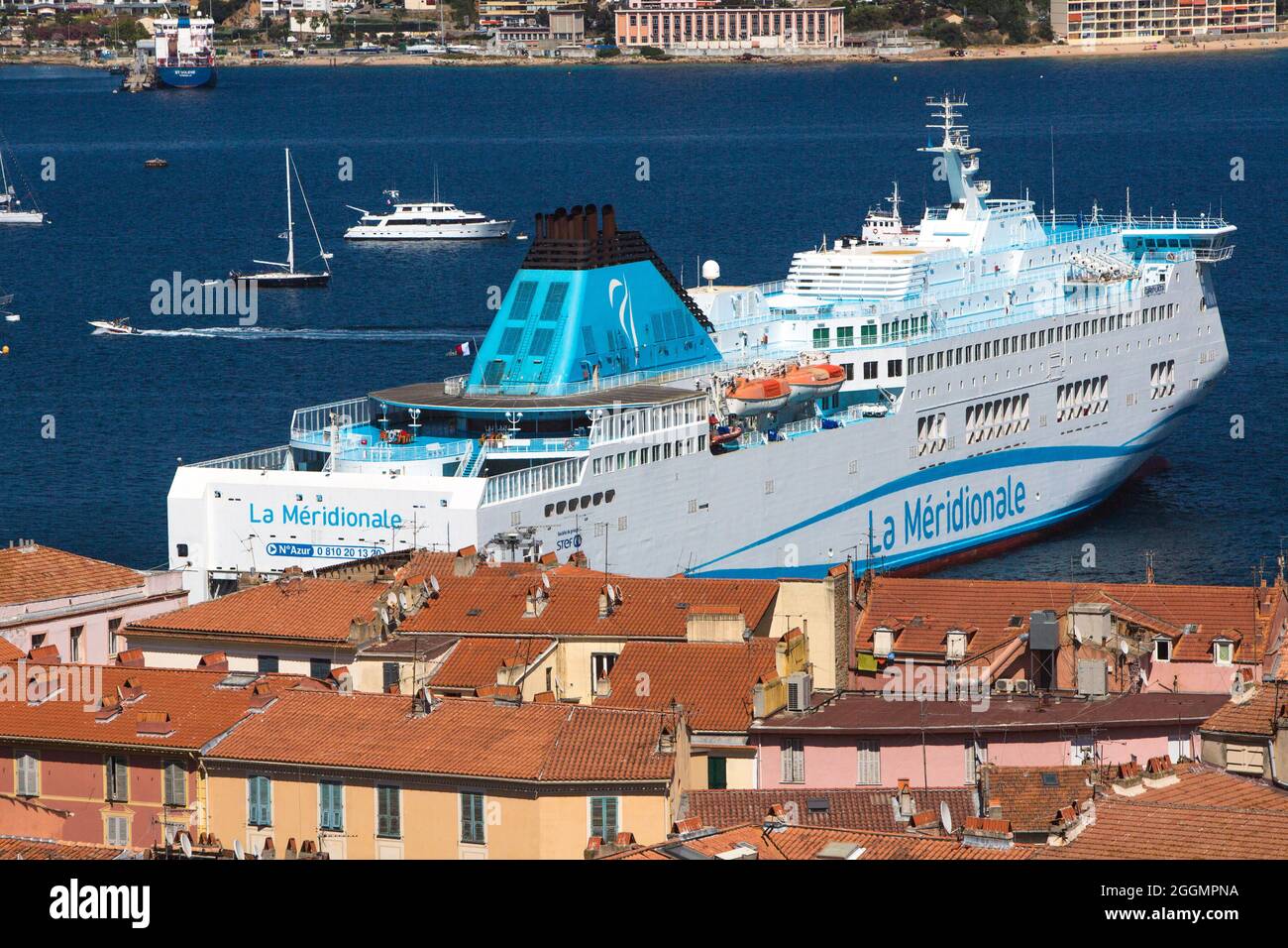 France Corse Du Sud 2a Ajaccio La Meridionale Ferry Leaving The