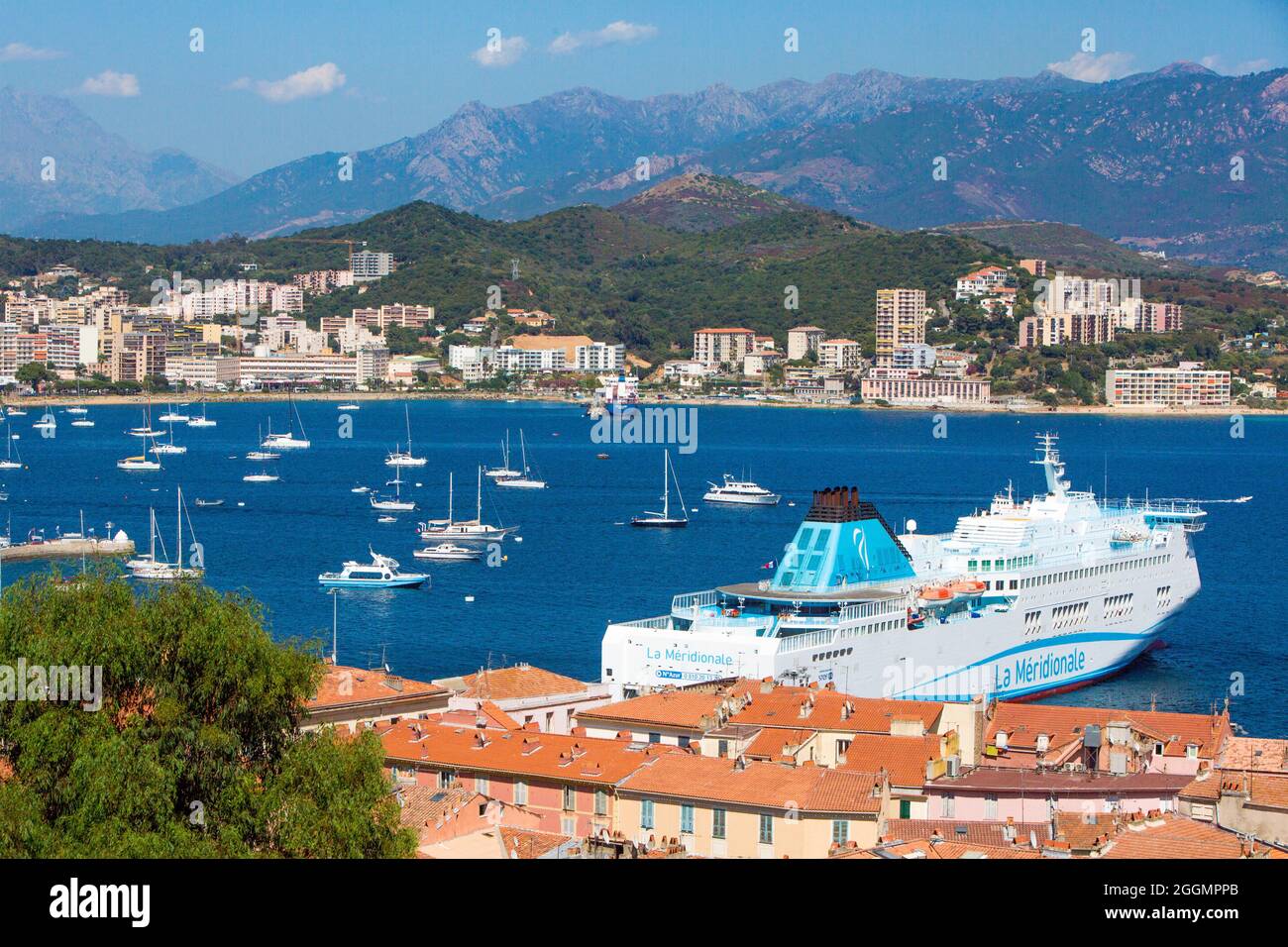 France Corse Du Sud 2a Ajaccio La Meridionale Ferry Leaving The