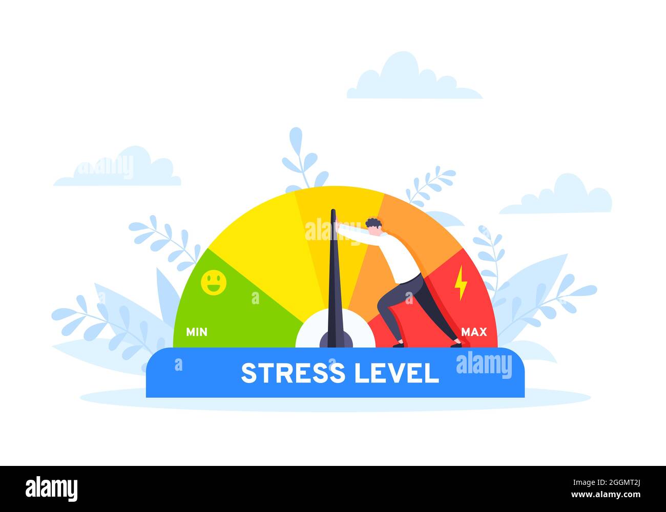 Reduce stress level flat style design concept vector illustration ...