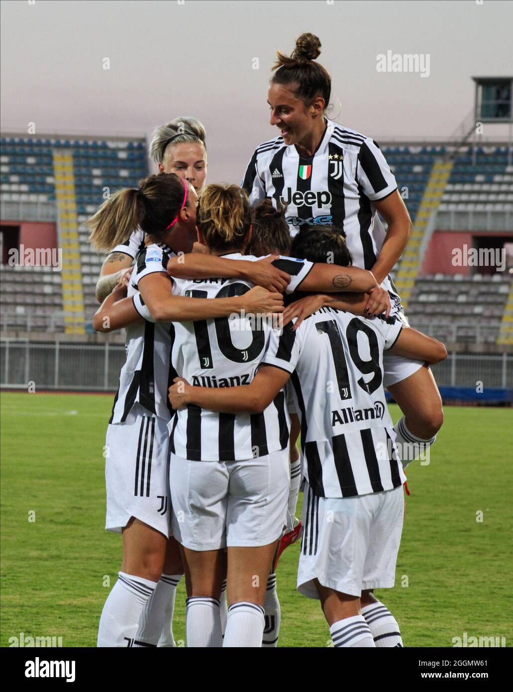 Scutari, Albania. 01st Sep, 2021. Juventus Women Team celebrating the first  goal of the match scored by Cristiana Girelli (Juventus Women) during the  UEFA Women's Champions League, Round 2, football match between