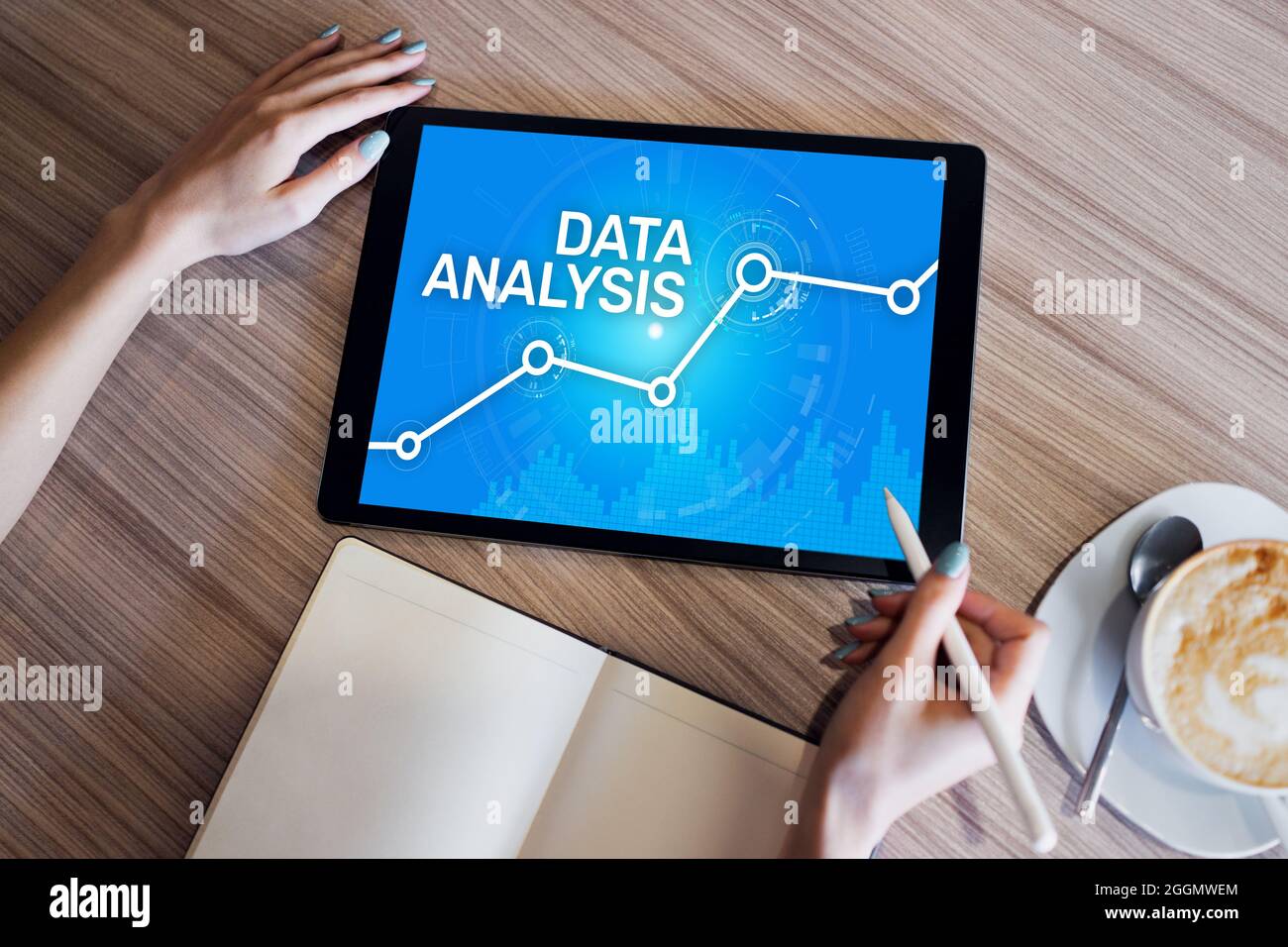 Data analysing, internet and technology concept on screen Stock Photo ...