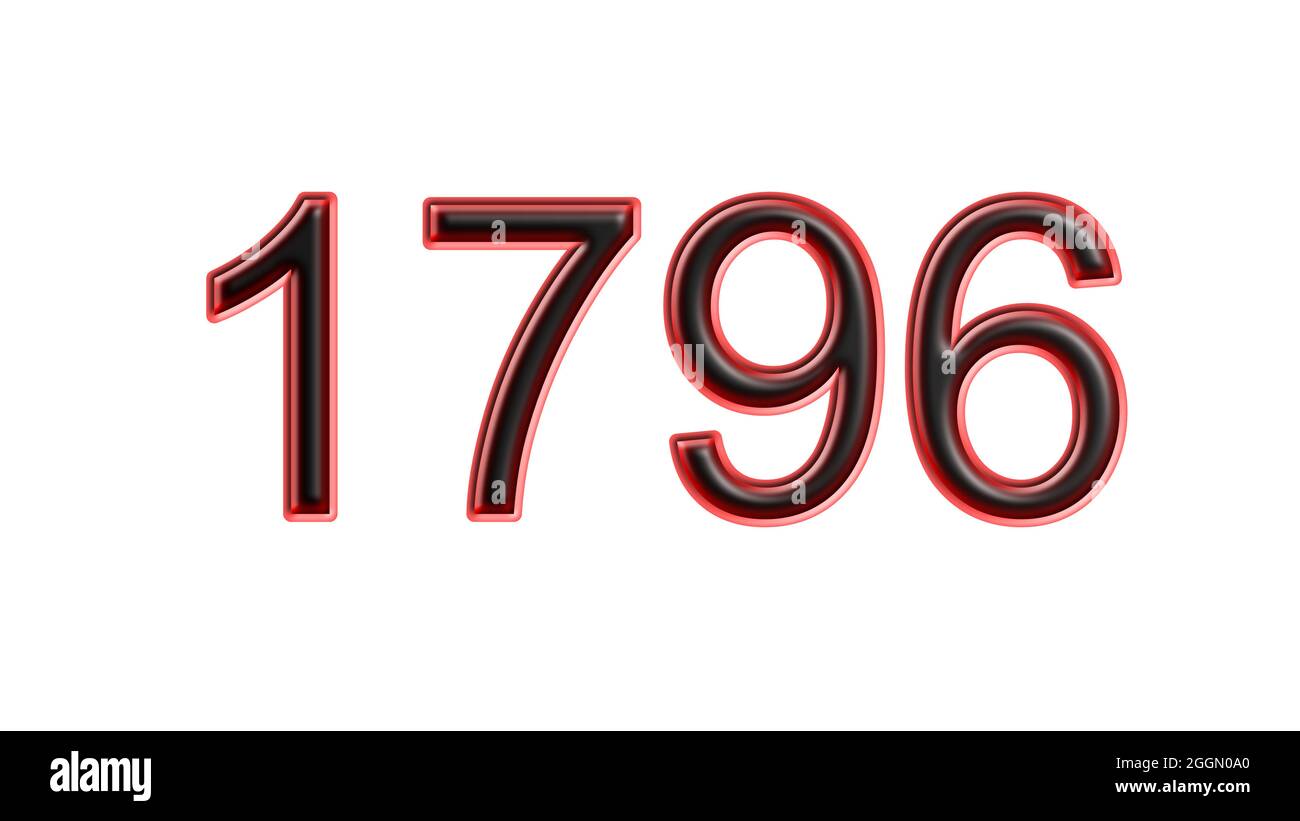 red 1796 number 3d effect white background Stock Photo