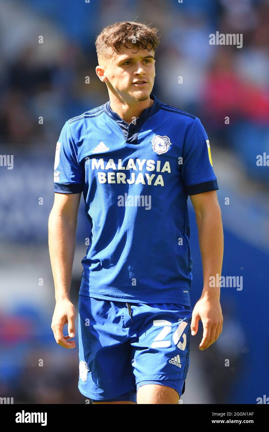 Cardiff City's Ryan Giles during the Sky Bet Championship match at the Cardiff City Stadium, Cardiff. Picture date: Saturday August 28, 2021. Stock Photo