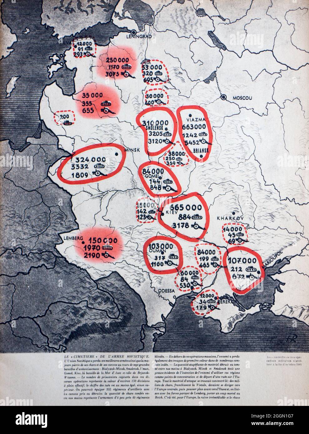 Signal magazine map of German invasion of Russia Stock Photo Alamy