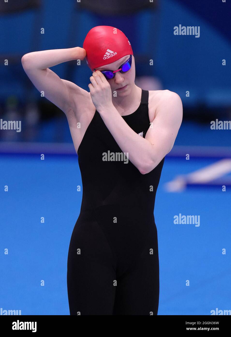 Great Britain's Toni Shaw before the Women's 100m Butterfly - S9 Final at the Tokyo Aquatics Centre during day nine of the Tokyo 2020 Paralympic Games in Japan. Picture date: Thursday September 2, 2021. Stock Photo