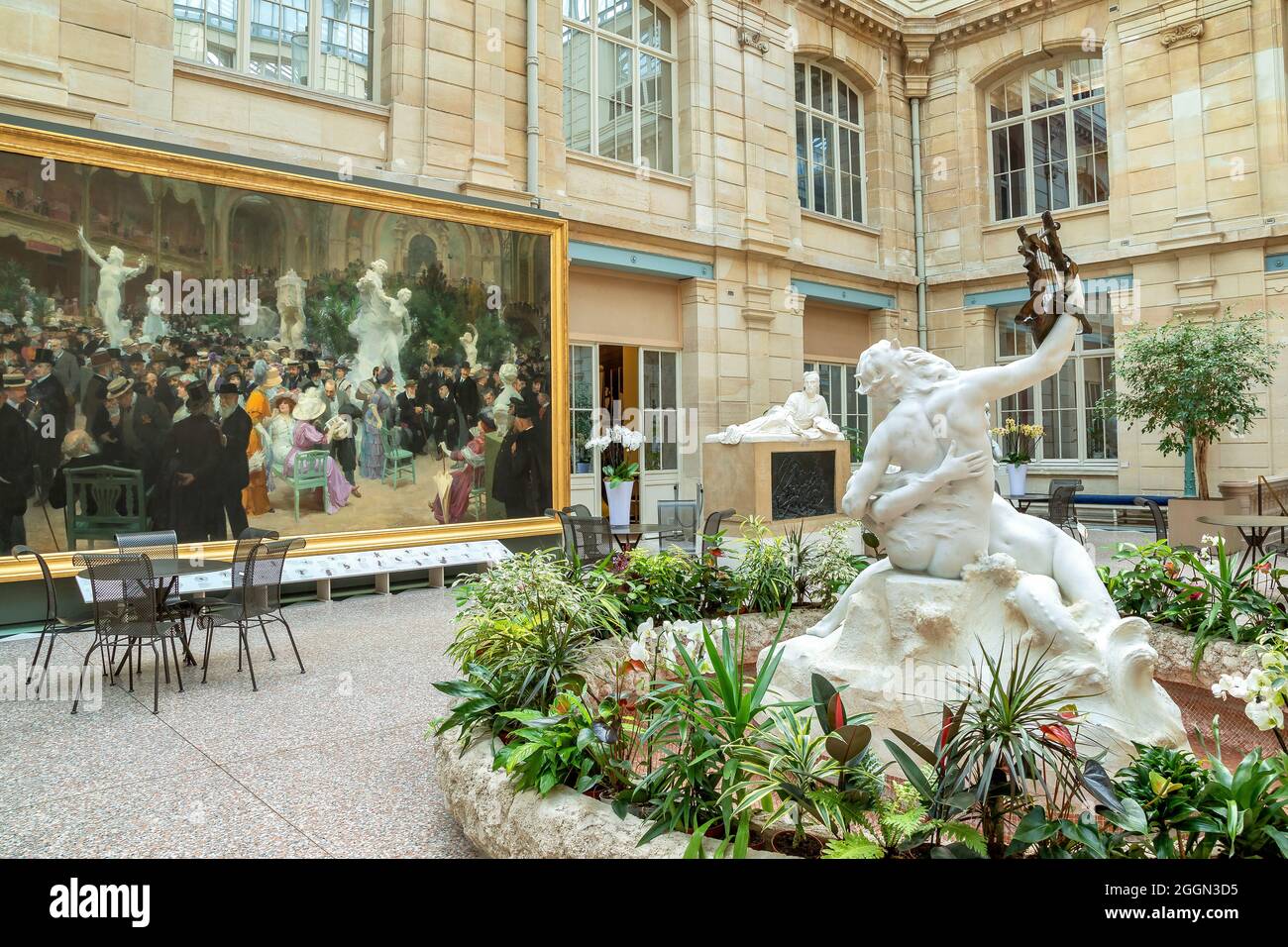 Le Jardin des sculptures inside Rouen's Museum of Fine Arts, France Stock Photo