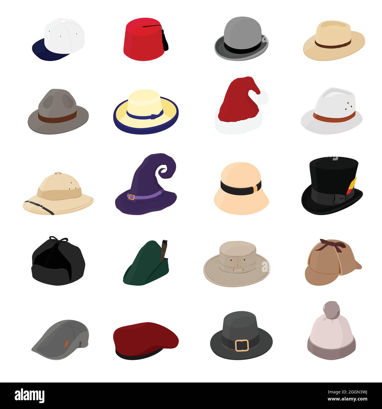 Man and woman hats. Cartoon hat and cap headdress vector isolated  collection. Cap and hat, fashion headwear for gentleman or woman  illustration Stock Vector Image & Art - Alamy