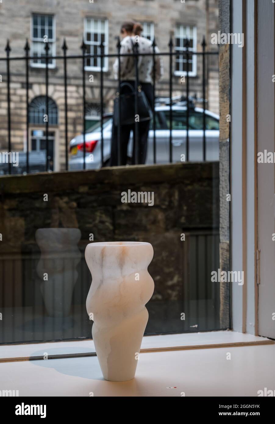 New exhibition at Scottish Gallery, Edinburgh, Scotland, United Kingdom, 02 September 2021. New exhibition at Scottish Gallery: An exhibition featuring alabaster sculptures by Oliver Cook opens today. This is Oliver Cook’s first solo exhibition title ‘Form and Light’. Pictured: an alabaster artwork by Oliver Cook Stock Photo