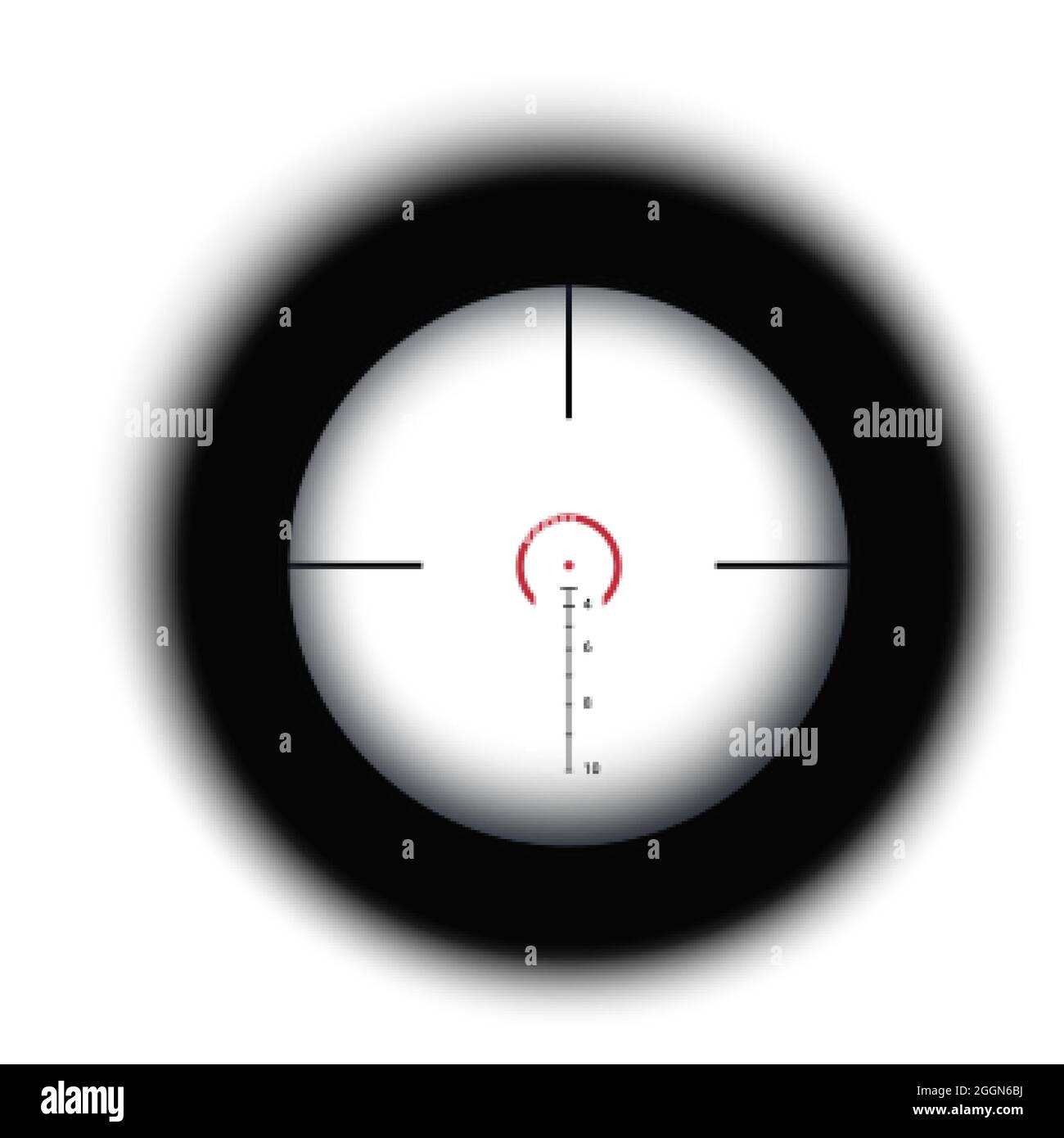Crosshair of sniper scope viewfinder. Aiming cross of a gun optics. Stock Vector