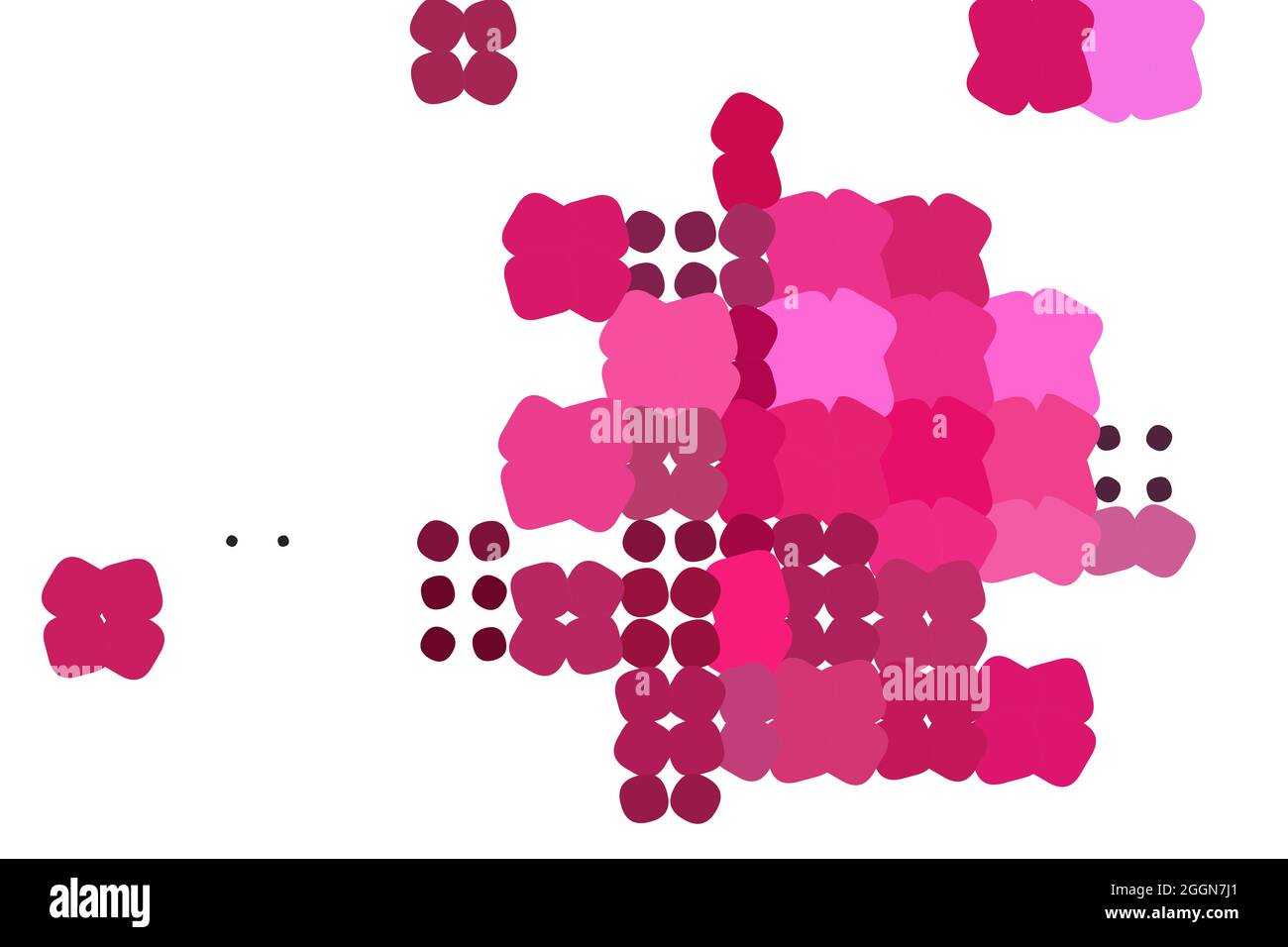 Pink geometric elements on white background. Illustration with web design. Stock Vector