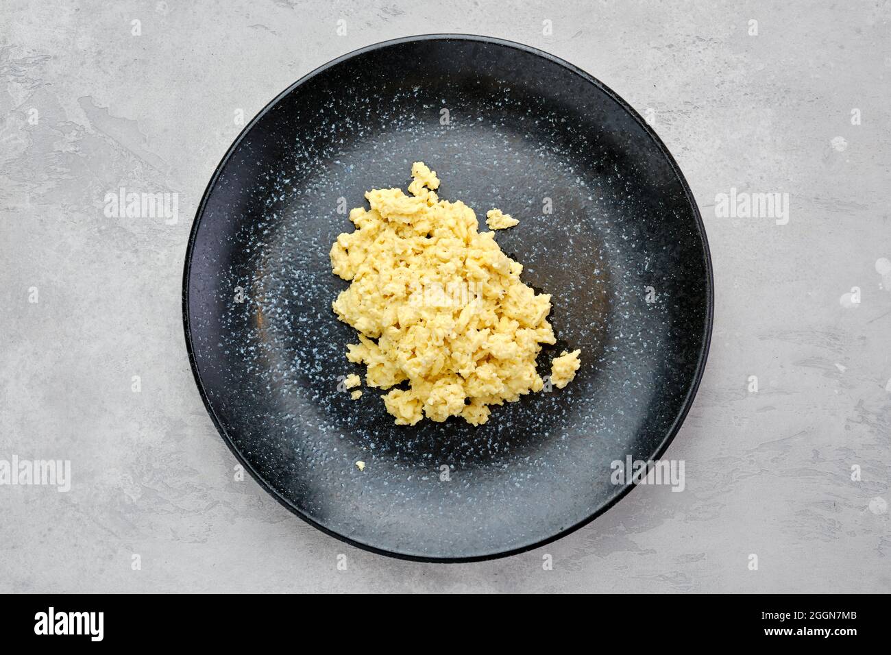 Top View Of Classic Scrambled Eggs On A Plate Stock Photo Alamy