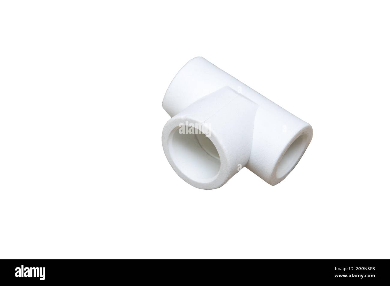 Polypropylene Tpiece isolated on white background, closeup, copy