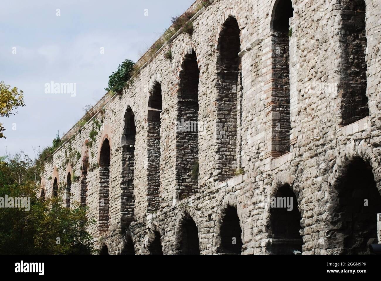 Aqueduct of Valens in Istanbul City, Turkey Stock Photo