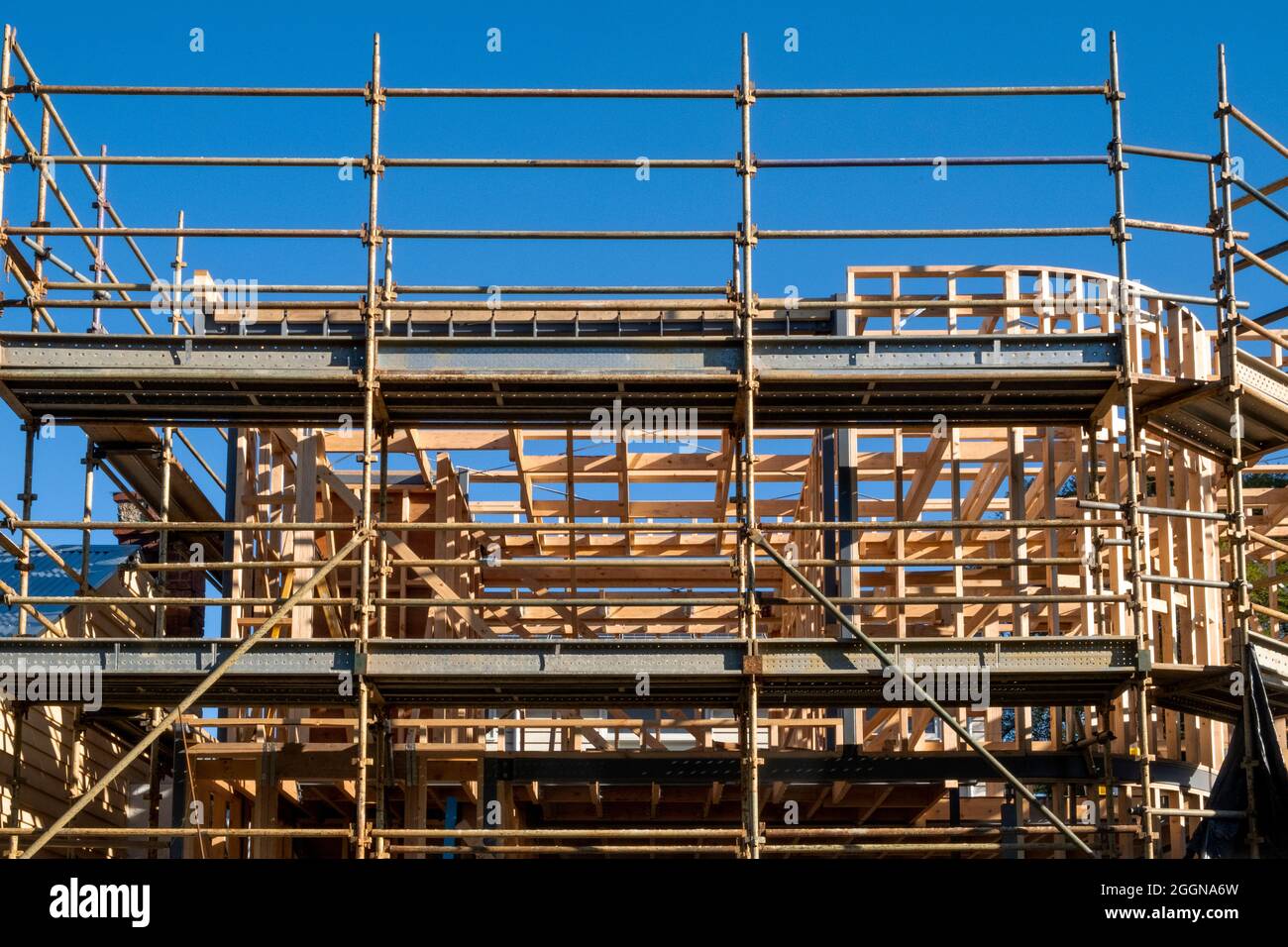 Framework around a building site for a new house. Melbourne, Victoria ...