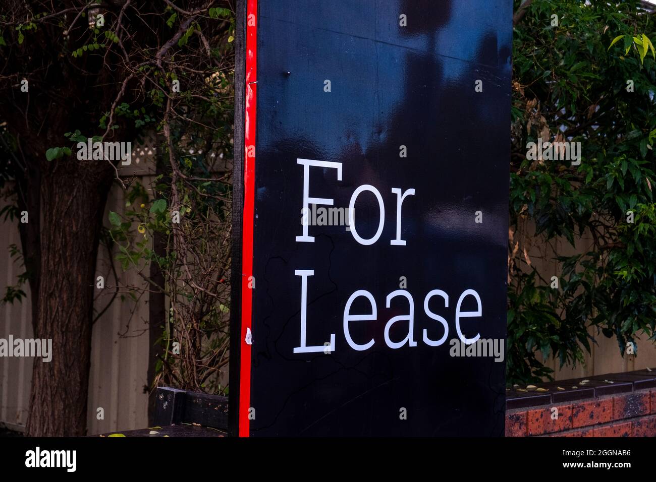 House for lease sign in Collingwood, Melbourne, Victoria, Australia Stock Photo