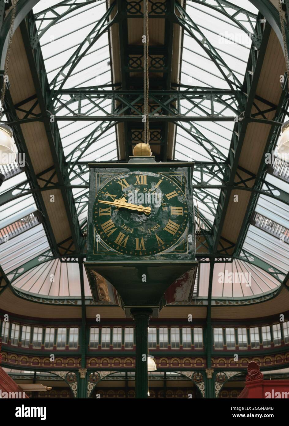 Marks and Spencer commemorative clock Kirkgate Market Leeds West Yorkshire England UK Stock Photo