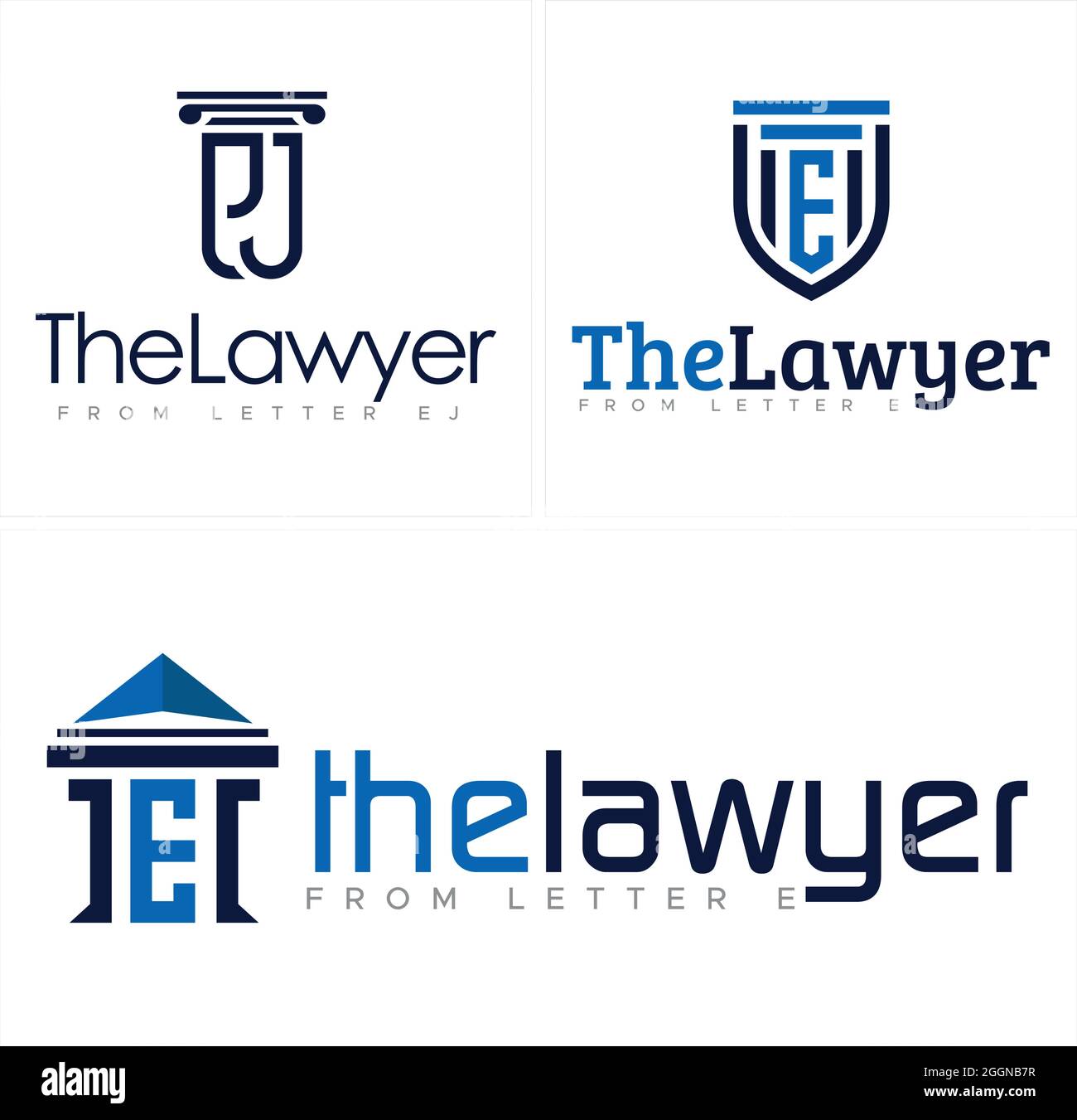 The lawyer law pillar shield building logo design  Stock Vector
