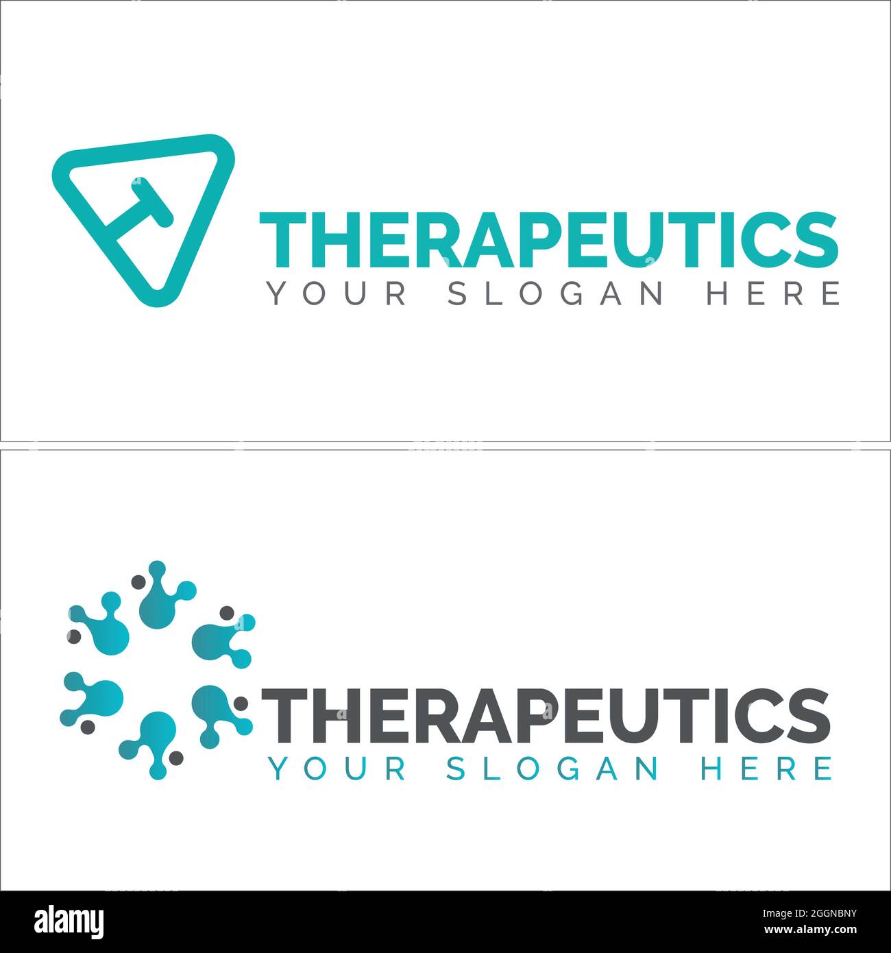 Therapeutics clinic biotech logo design Stock Vector