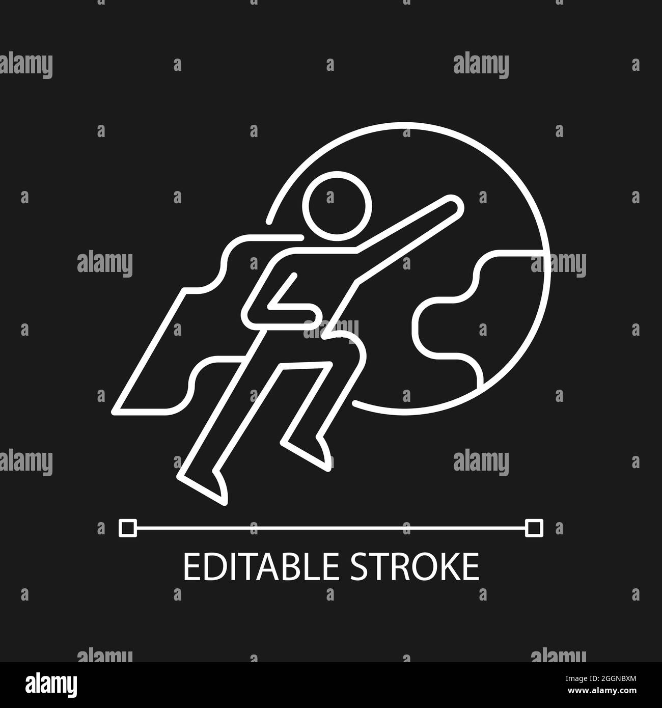 Attitude motivation white linear icon for dark theme Stock Vector Image ...