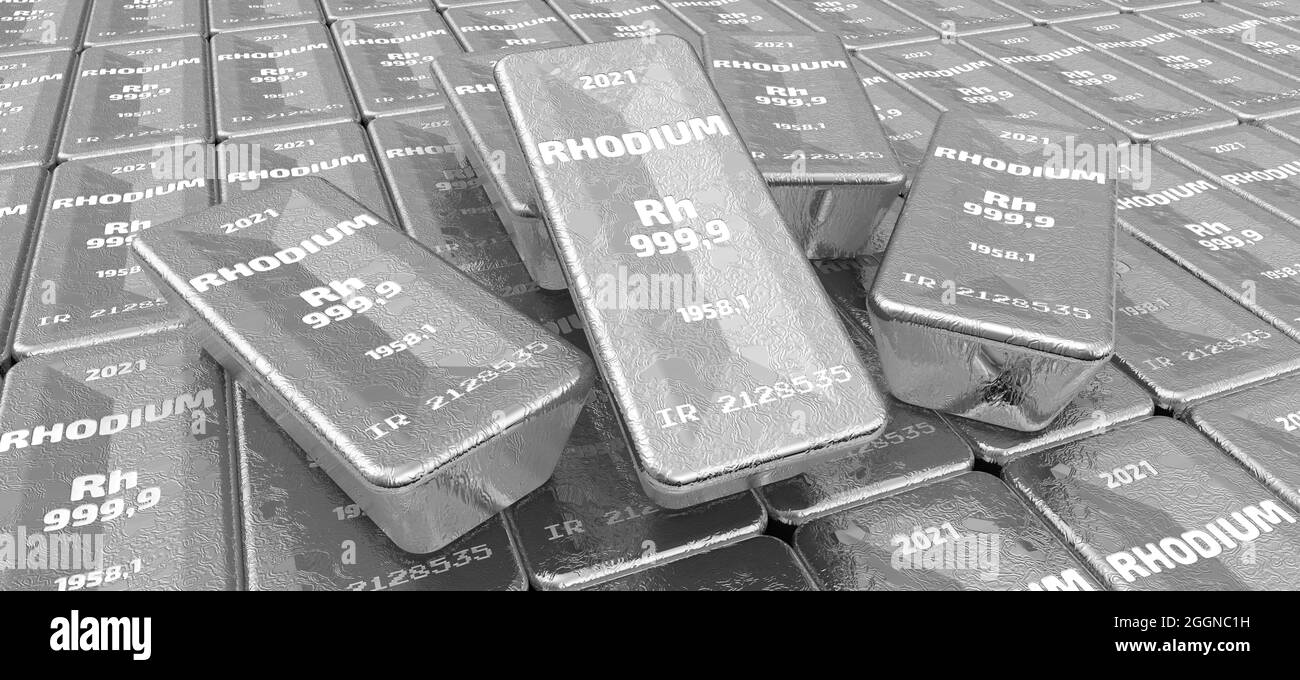 The highest standard rhodium bars. Lots of ingots of 999.9 Fine Rhodium ...
