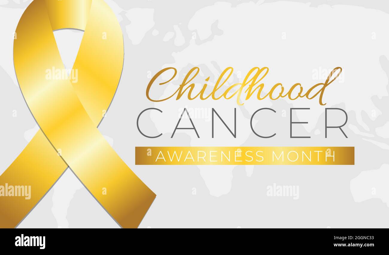 Childhood Cancer Awareness Month Background Illustration Banner Stock