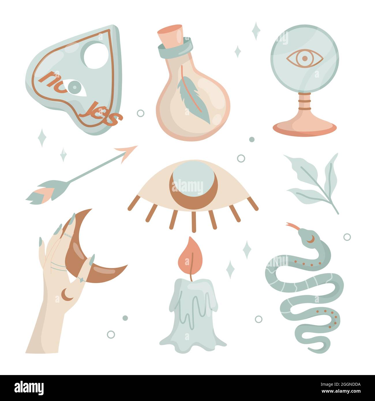 Hand drawn boho elements collection Vector illustration Stock Vector ...