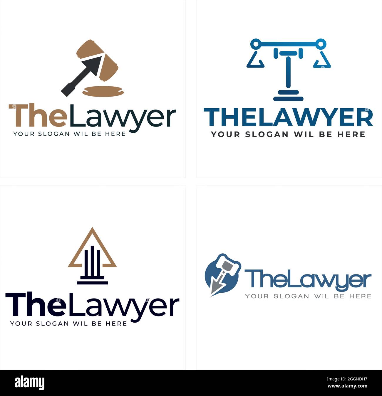 The lawyer justice court firm technology logo design Stock Vector