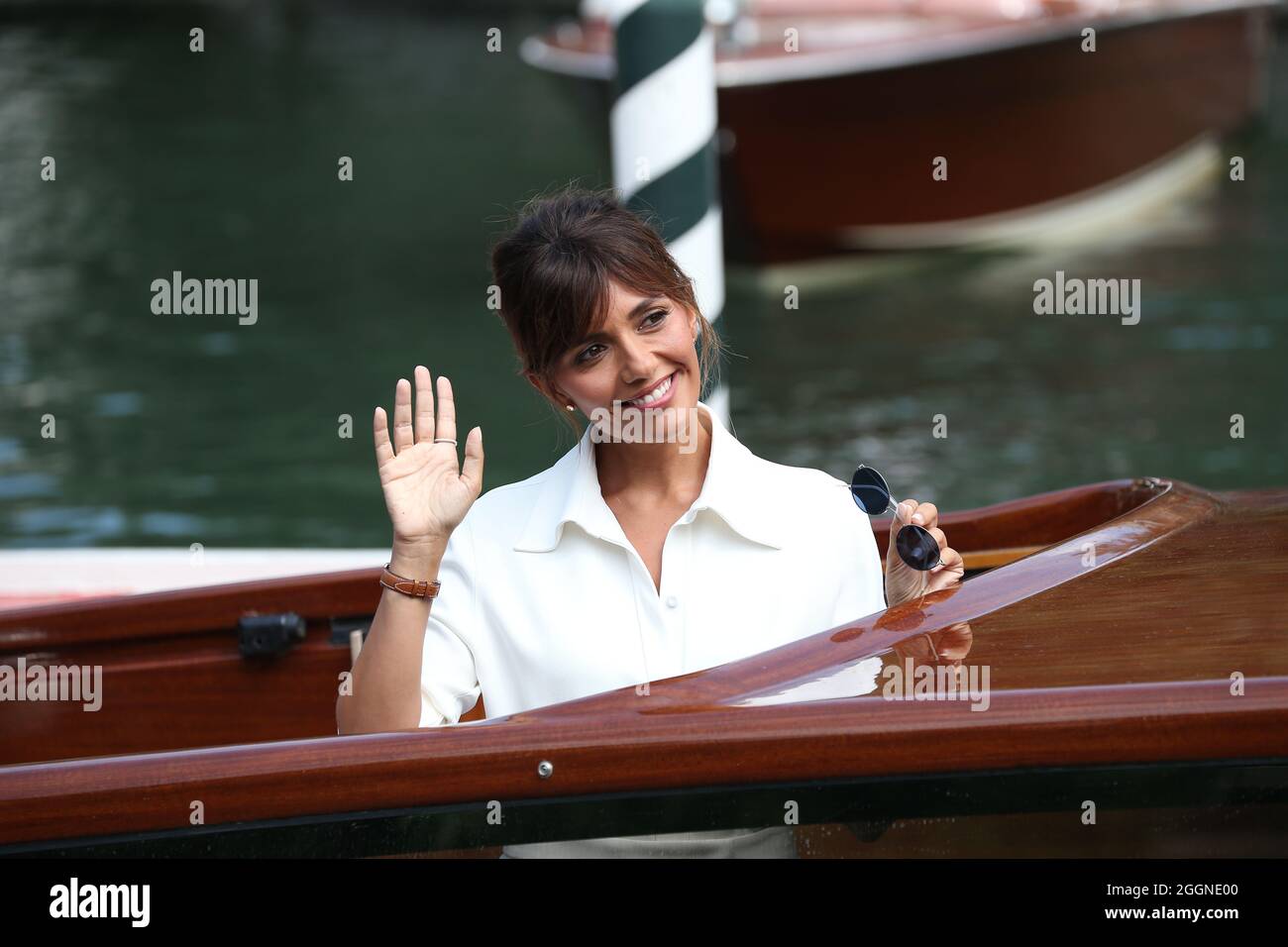 VENICE, ITALY - AUGUST 31: Serena Rossi is seen arriving at the 78th Venice International Film Festival on August 31, 2021 in Venice, Italy. (Photo by Mark Cape/Insidefoto) Stock Photo