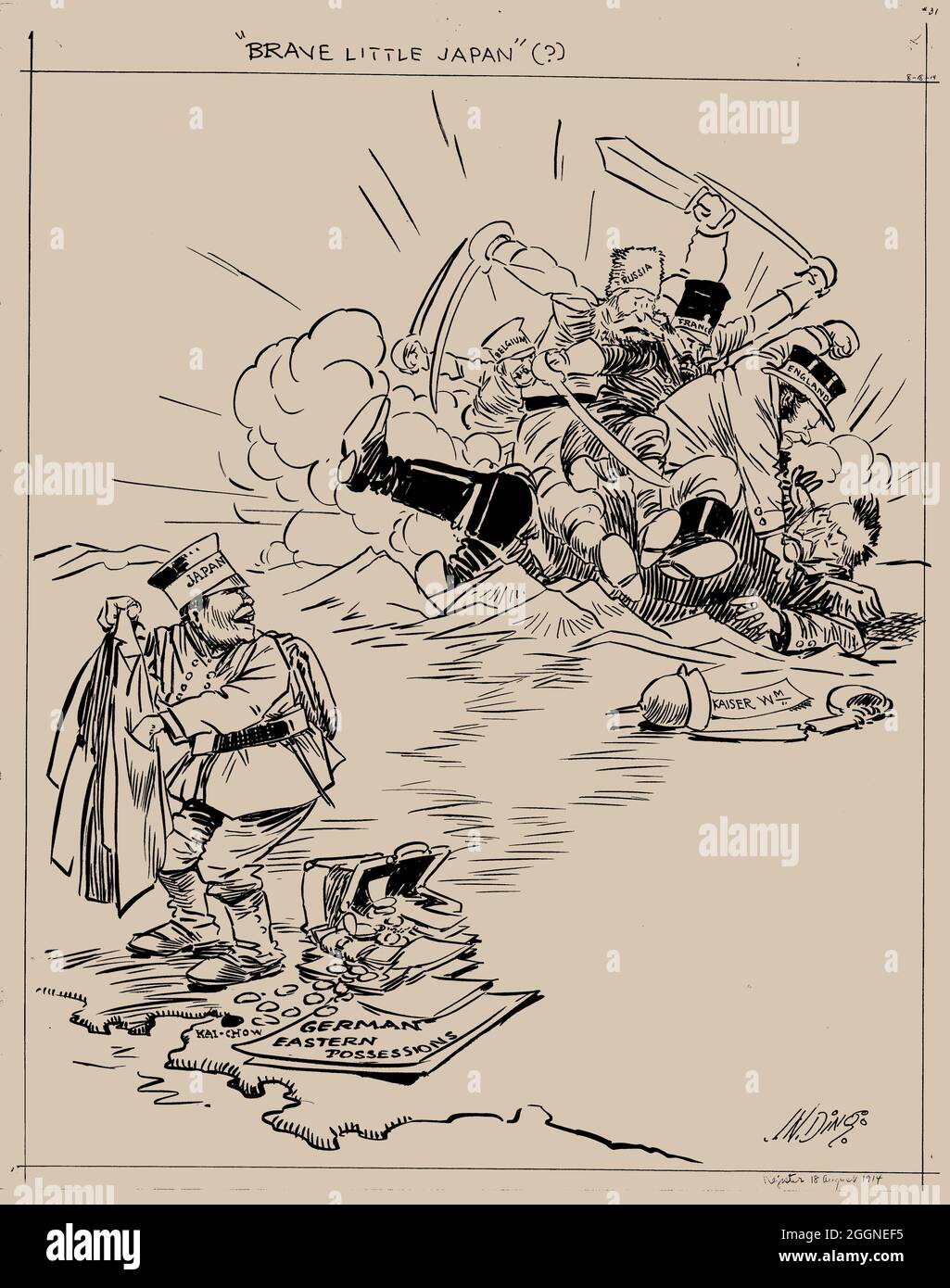 Brave little Japan (?) Des Moines Register, 1914. Museum PRIVATE COLLECTION. Author Ding